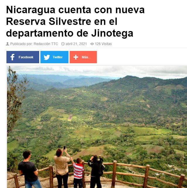 Nicaragua cuenta con nueva Reserva Silvestre+