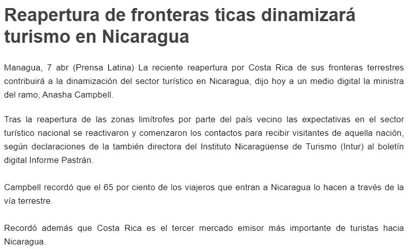 reapertura de frontera tica